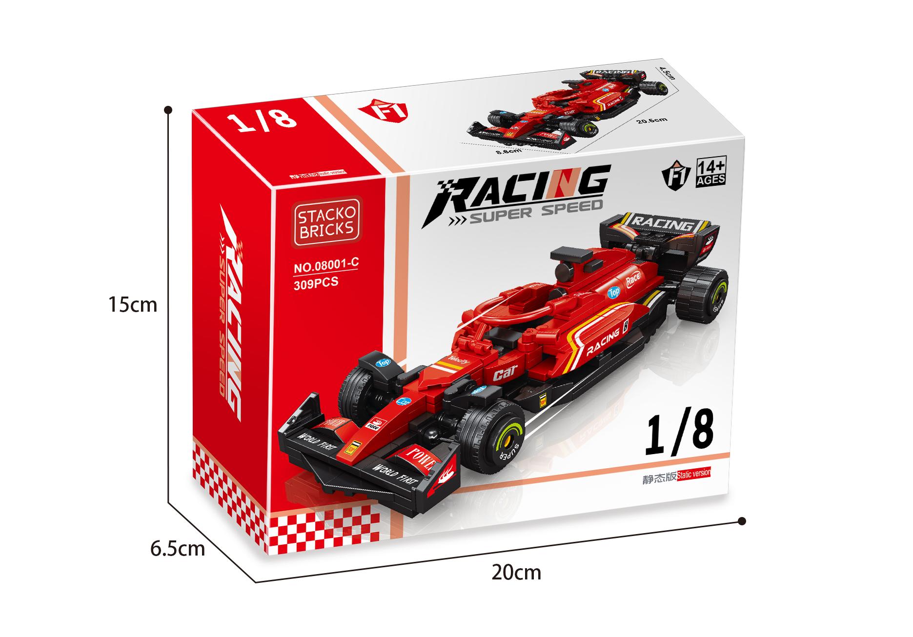 STACKO BRICKS 08001A-D 8-wide Racing Car - YWOBB