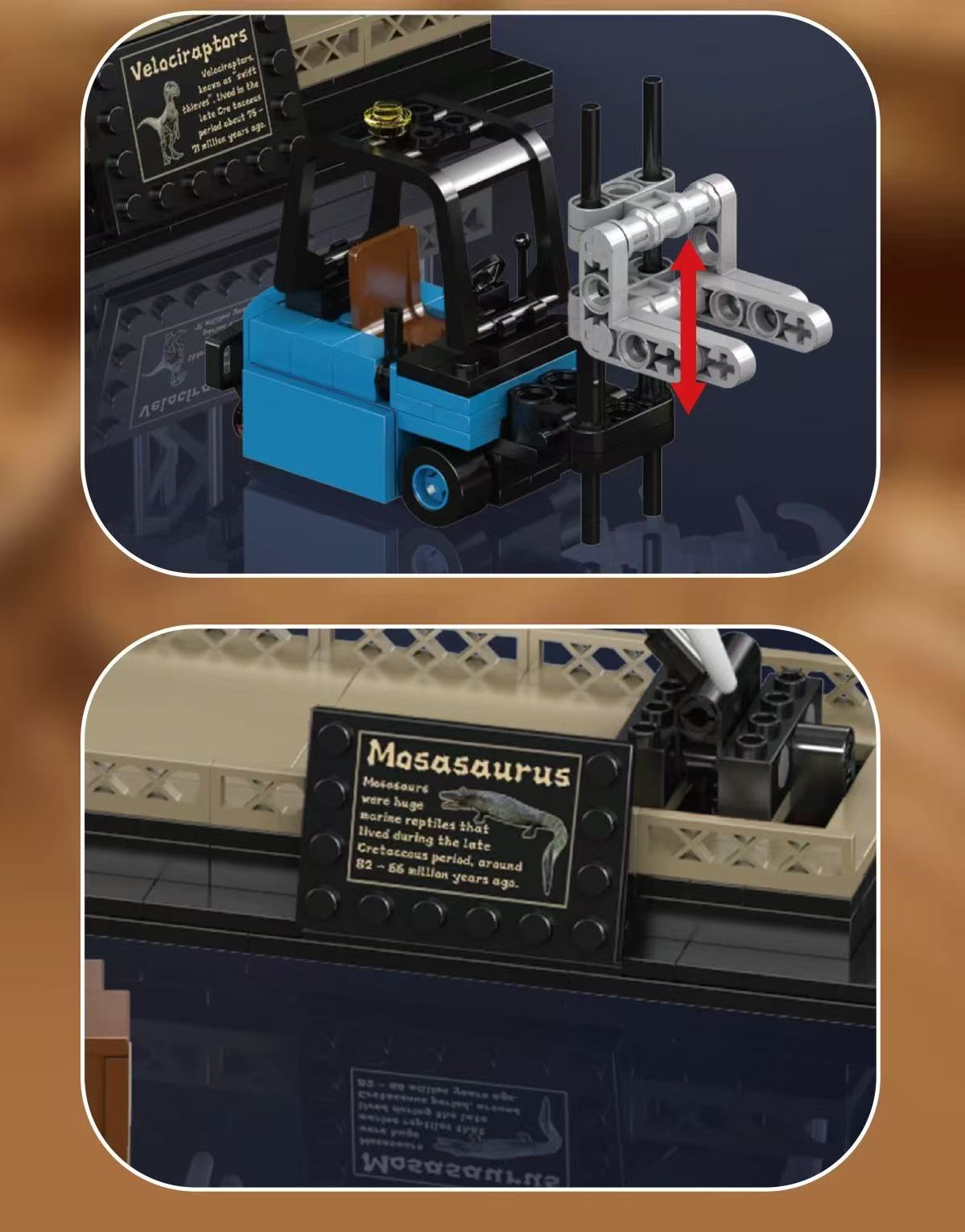 Mould King 29005 Dino Fossils -Mosasaurus & Velociraptor - YWOBB