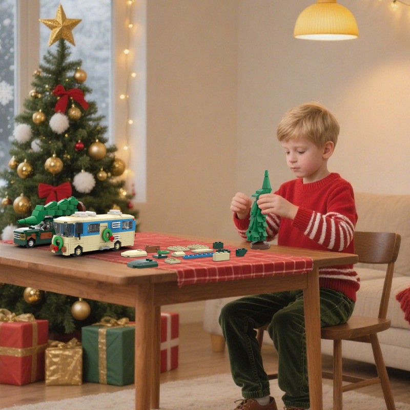 GOBRICKS MOC S0056 Christmas Story Mini Camper - YWOBB
