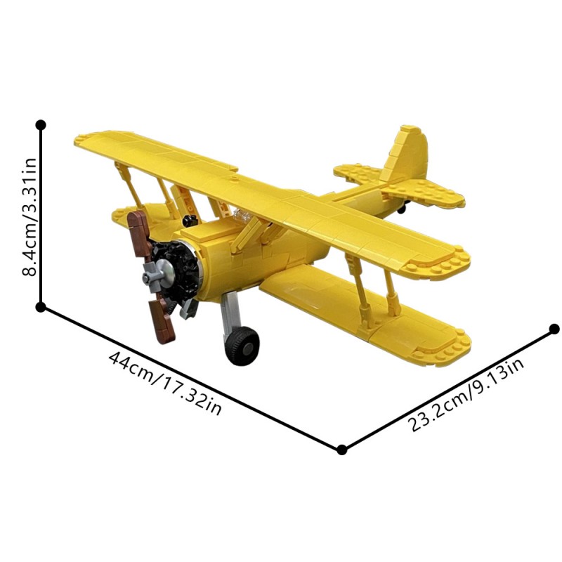 GOBRICKS MOC 221458 PT-17 Stearman - YWOBB