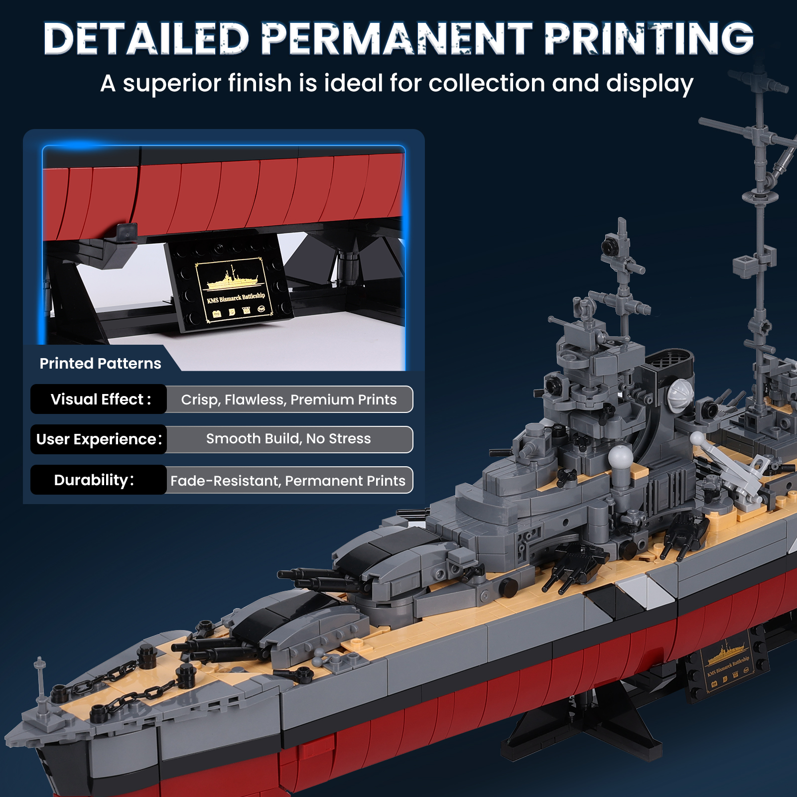 JMBricklayer 60015 Bismarck battleship - YWOBB