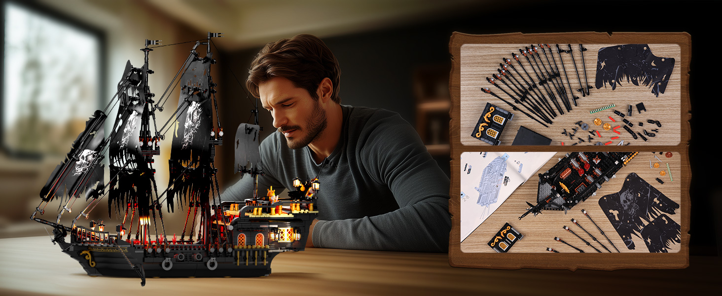 JMBricklayer 40002 Classic Black Pearl Pirate Ship - YWOBB