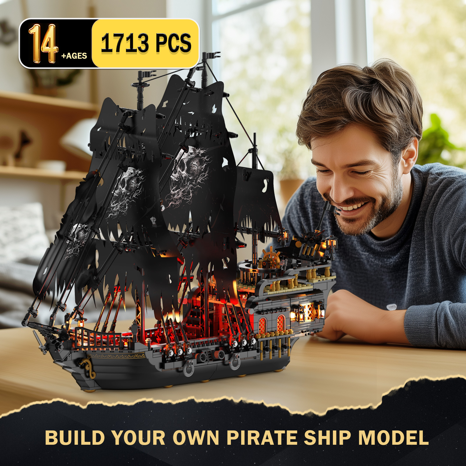JMBricklayer 40002 Classic Black Pearl Pirate Ship - YWOBB
