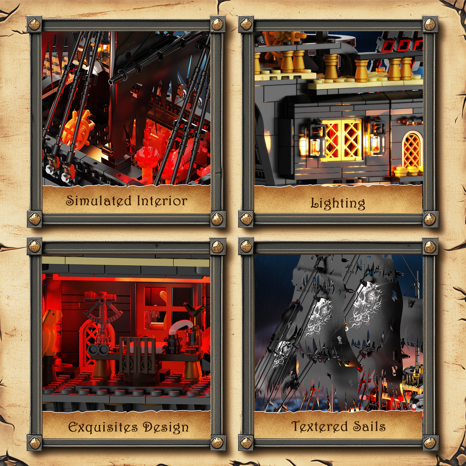 JMBricklayer 40002 Classic Black Pearl Pirate Ship - YWOBB