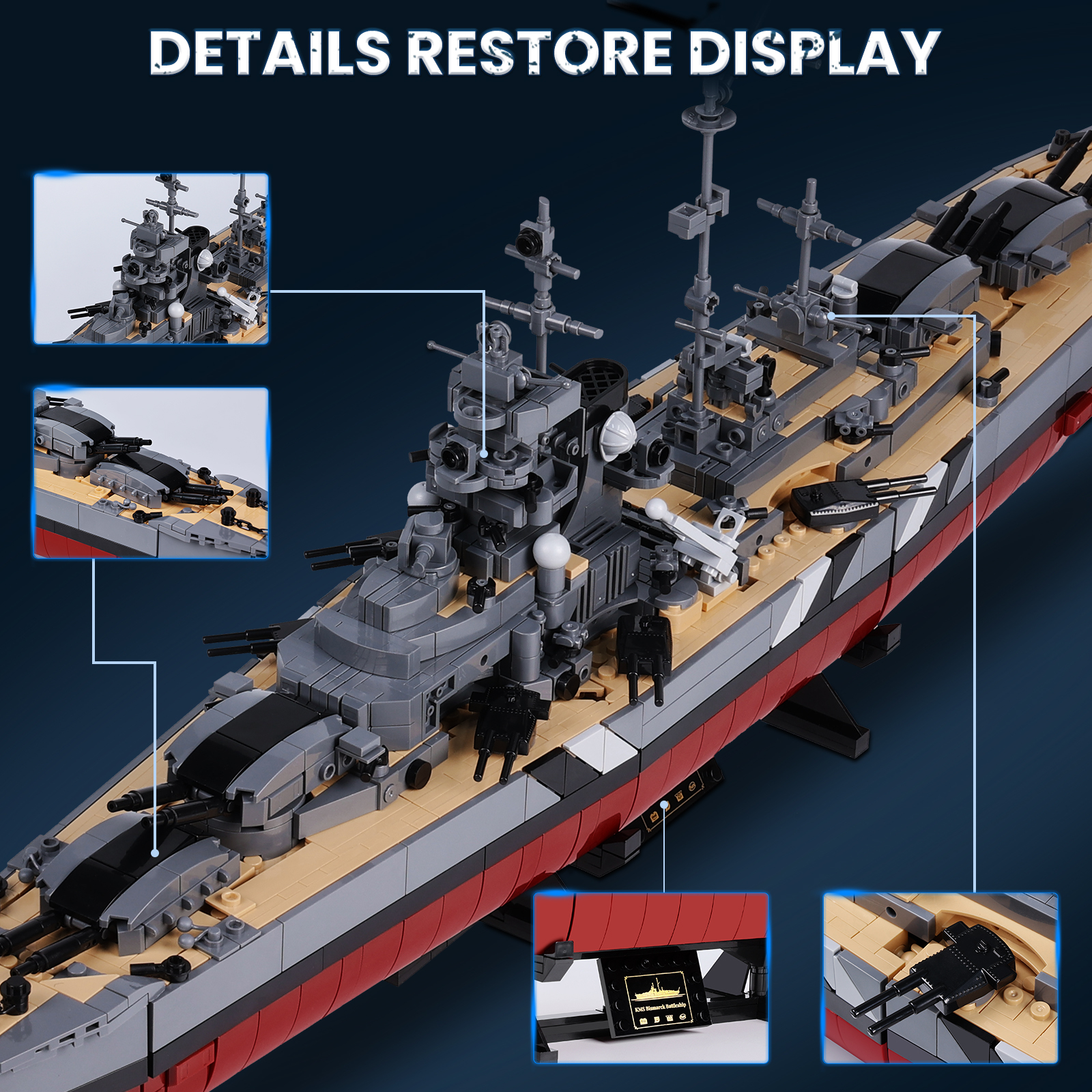 JMBricklayer 60015 Bismarck battleship - YWOBB