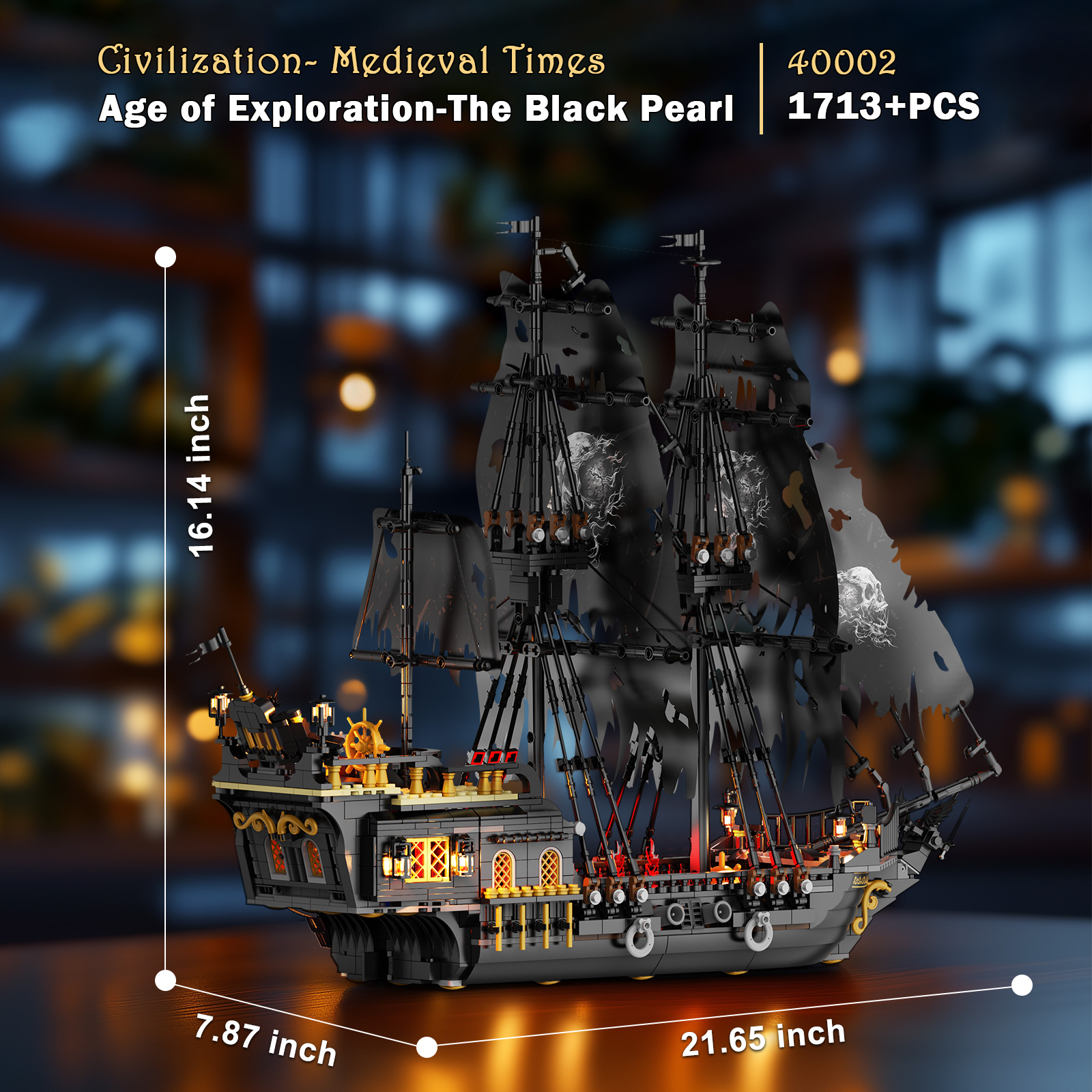 JMBricklayer 40002 Classic Black Pearl Pirate Ship - YWOBB