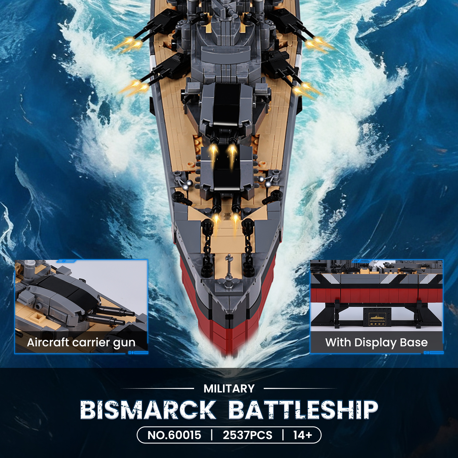 JMBricklayer 60015 Bismarck battleship - YWOBB