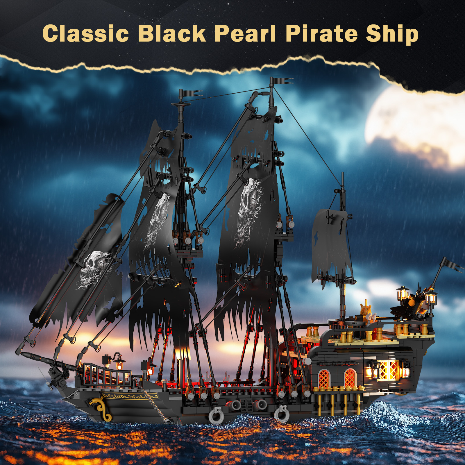 JMBricklayer 40002 Classic Black Pearl Pirate Ship - YWOBB