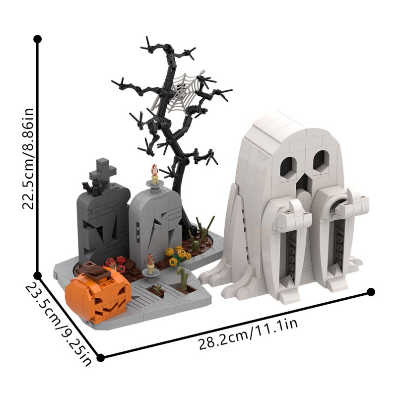 GOBRICKS MOC S0060 Halloween-themed Middle Finger Ghost Ornament - YWOBB