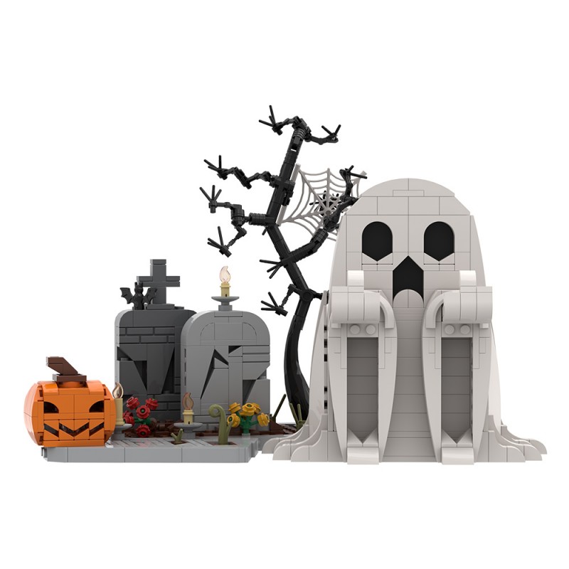 GOBRICKS MOC S0060 Halloween-themed Middle Finger Ghost Ornament - YWOBB