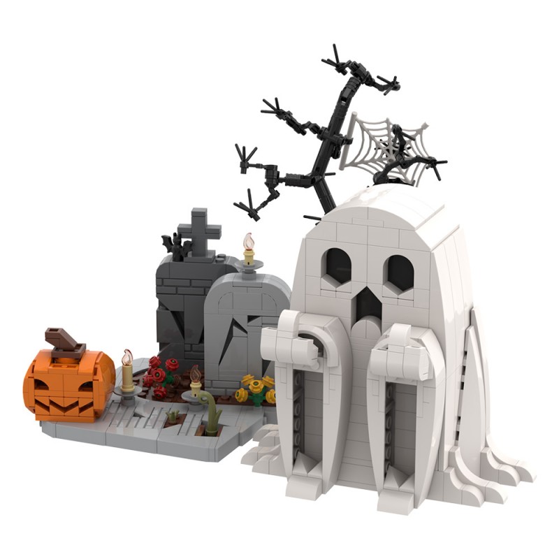 GOBRICKS MOC S0060 Halloween-themed Middle Finger Ghost Ornament - YWOBB