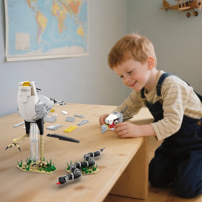 GOBRICKS MOC A2398 Secretary Bird - YWOBB