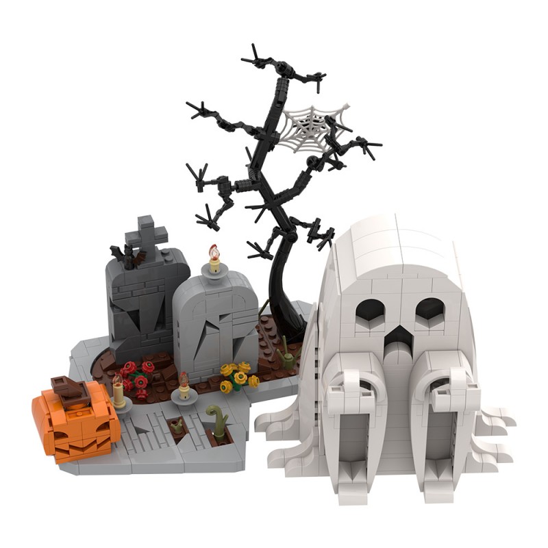 GOBRICKS MOC S0060 Halloween-themed Middle Finger Ghost Ornament - YWOBB