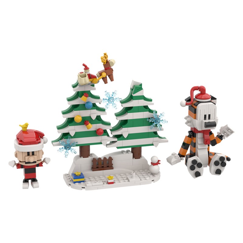 GOBRICKS MOC S0062 Hobbes and Calvin Christmas Version - YWOBB