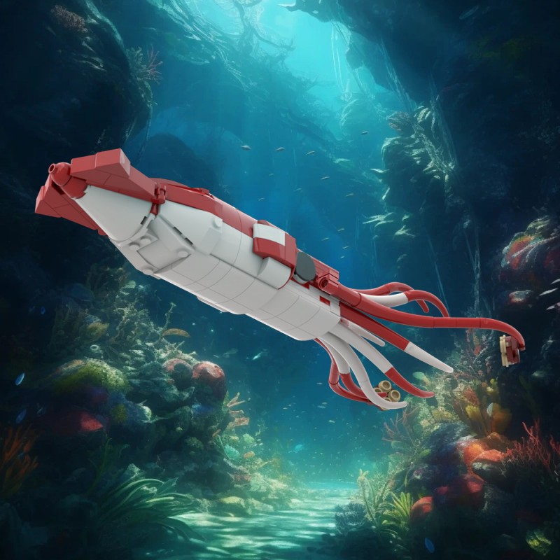 GOBRICKS MOC 222644 Giant Squid  Architeuthis dux - YWOBB