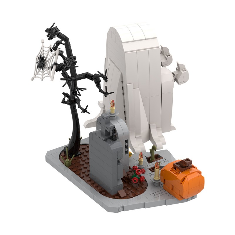 GOBRICKS MOC S0060 Halloween-themed Middle Finger Ghost Ornament - YWOBB