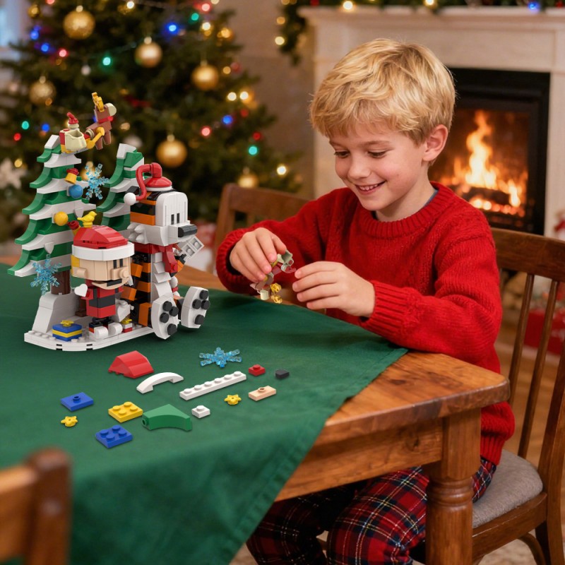 GOBRICKS MOC S0062 Hobbes and Calvin Christmas Version - YWOBB