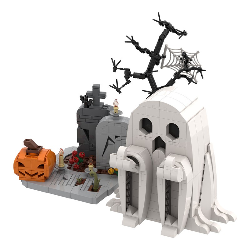 GOBRICKS MOC S0060 Halloween-themed Middle Finger Ghost Ornament - YWOBB