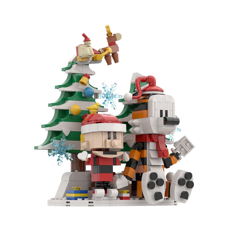GOBRICKS MOC S0062 Hobbes and Calvin Christmas Version - YWOBB