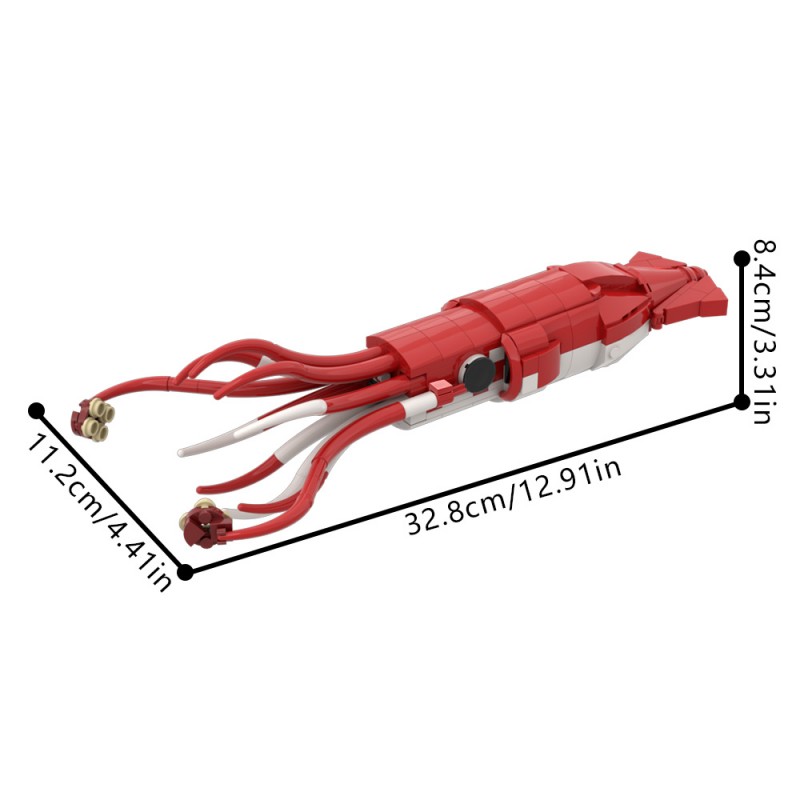 GOBRICKS MOC 222644 Giant Squid  Architeuthis dux - YWOBB