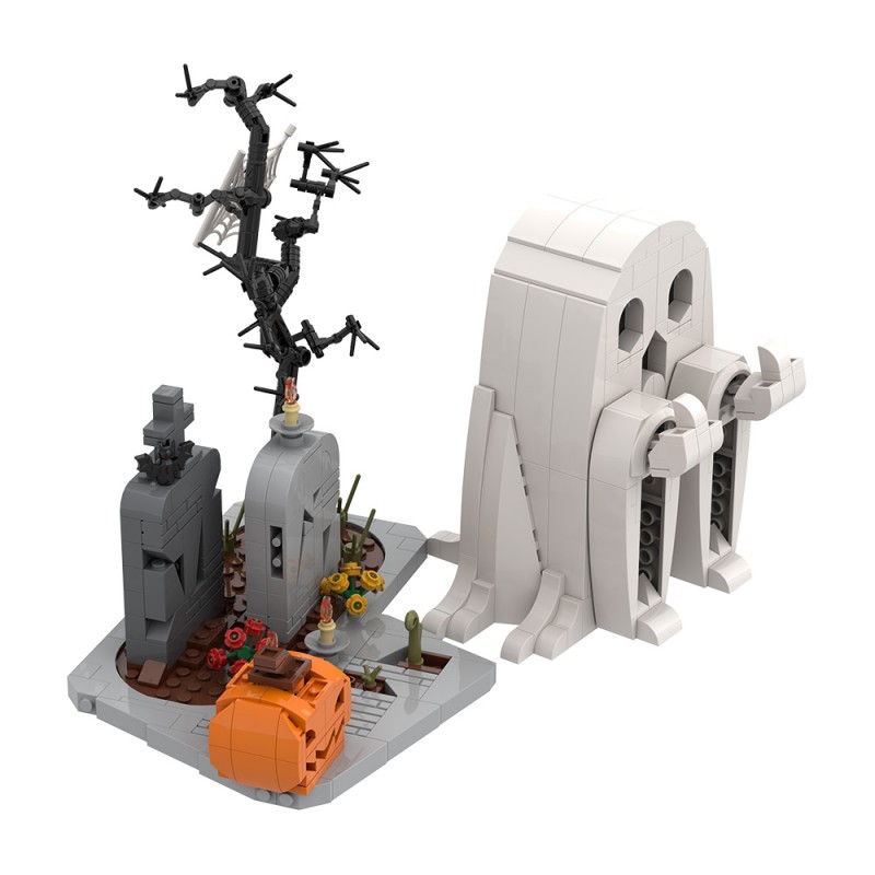 GOBRICKS MOC S0060 Halloween-themed Middle Finger Ghost Ornament - YWOBB
