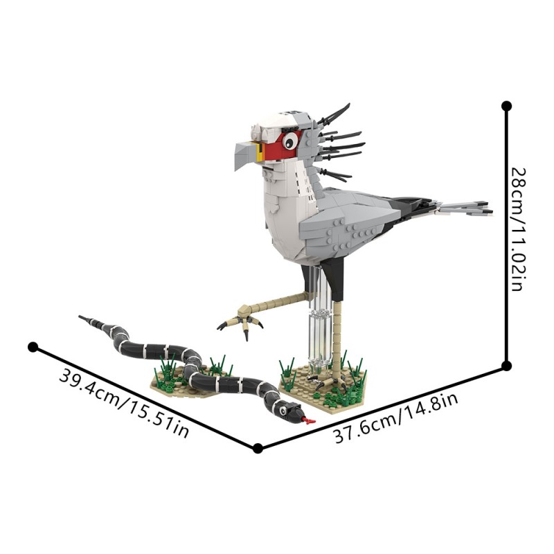 GOBRICKS MOC A2398 Secretary Bird - YWOBB