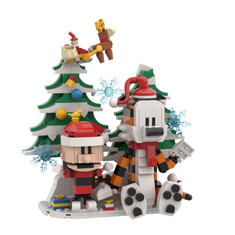 GOBRICKS MOC S0062 Hobbes and Calvin Christmas Version - YWOBB