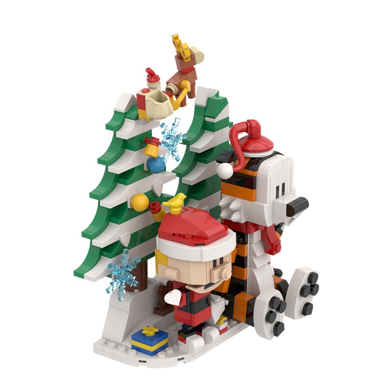 GOBRICKS MOC S0062 Hobbes and Calvin Christmas Version - YWOBB