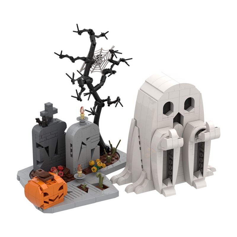 GOBRICKS MOC S0060 Halloween-themed Middle Finger Ghost Ornament - YWOBB