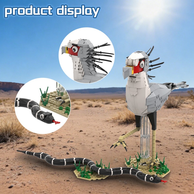 GOBRICKS MOC A2398 Secretary Bird - YWOBB