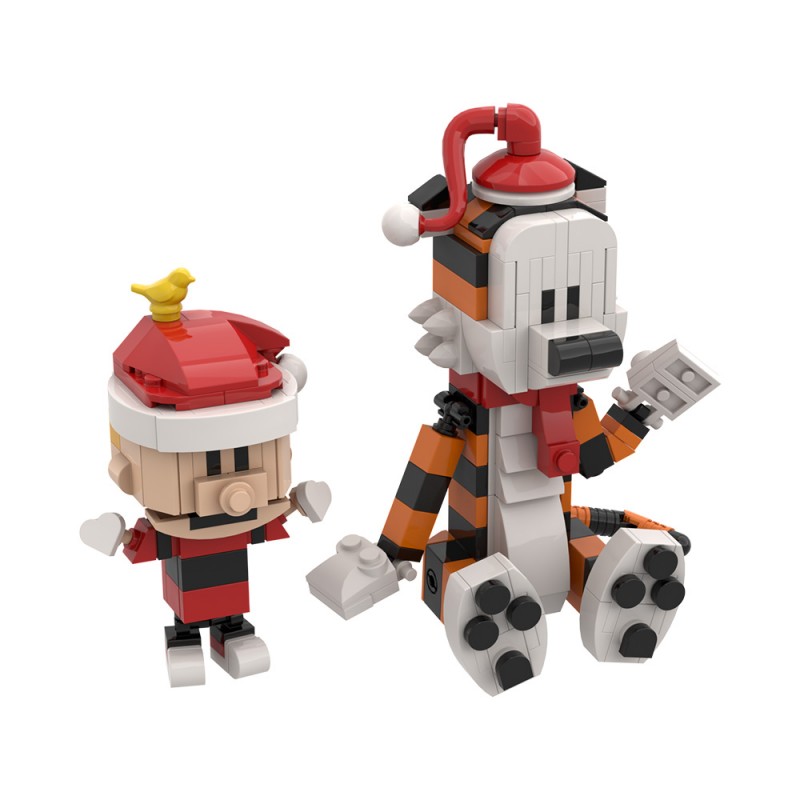 GOBRICKS MOC S0062 Hobbes and Calvin Christmas Version - YWOBB
