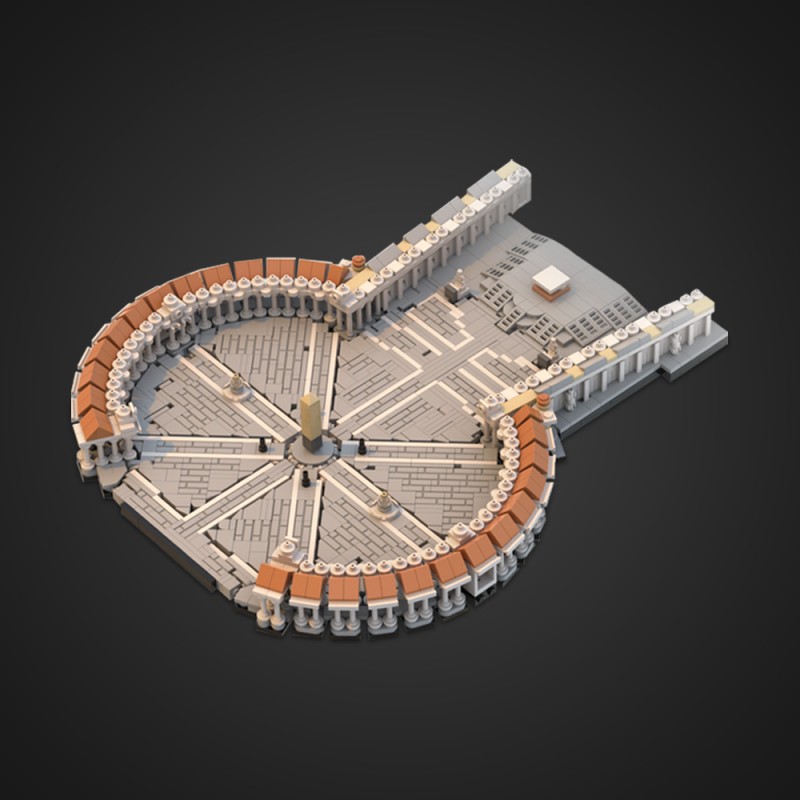 GOBRICKS MOC 231165 Saint Peter's Square 1:800 - YWOBB