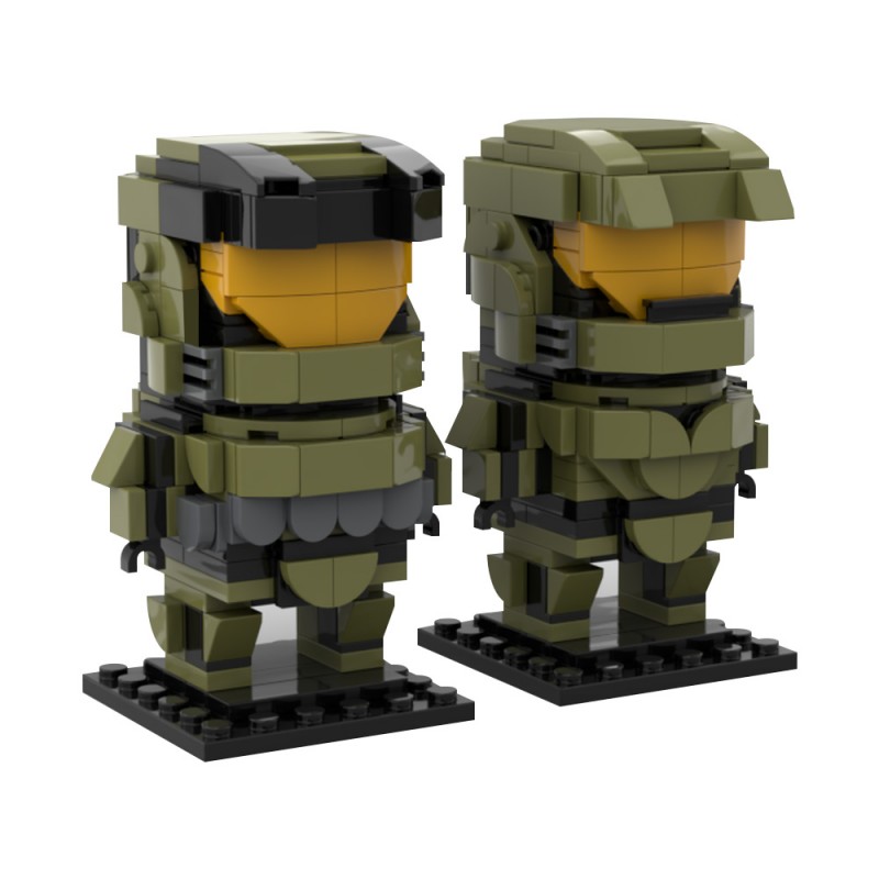 GOBRICKS MOC 227741 Spartan John 117 'The Master Chief' Halo Brickheadz - YWOBB