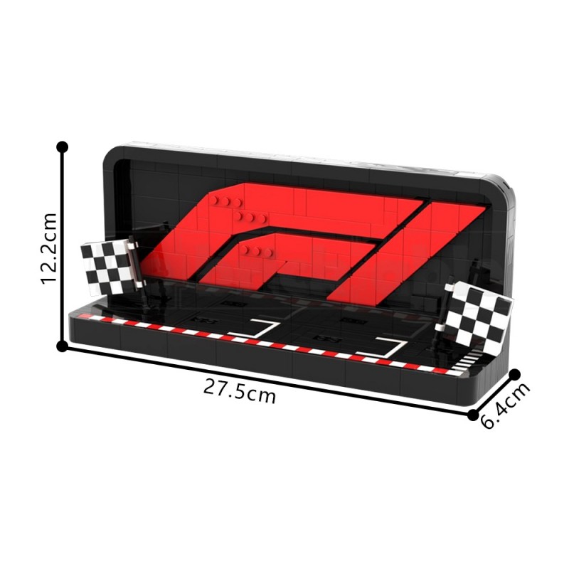 GOBRICKS MOC 227666 Brick-Built F1 Logo Perfect for the F1 Collectible Race Cars - YWOBB