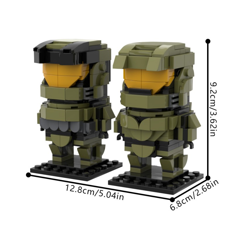 GOBRICKS MOC 227741 Spartan John 117 'The Master Chief' Halo Brickheadz - YWOBB