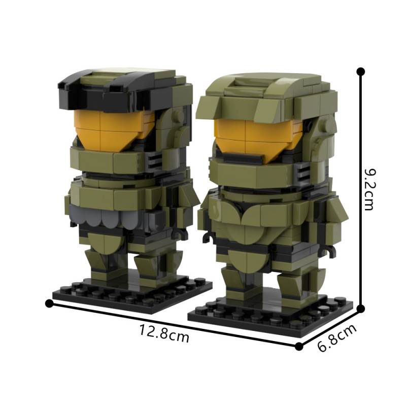 GOBRICKS MOC 227741 Spartan John 117 'The Master Chief' Halo Brickheadz - YWOBB