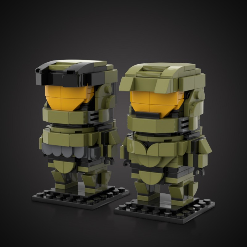 GOBRICKS MOC 227741 Spartan John 117 'The Master Chief' Halo Brickheadz - YWOBB