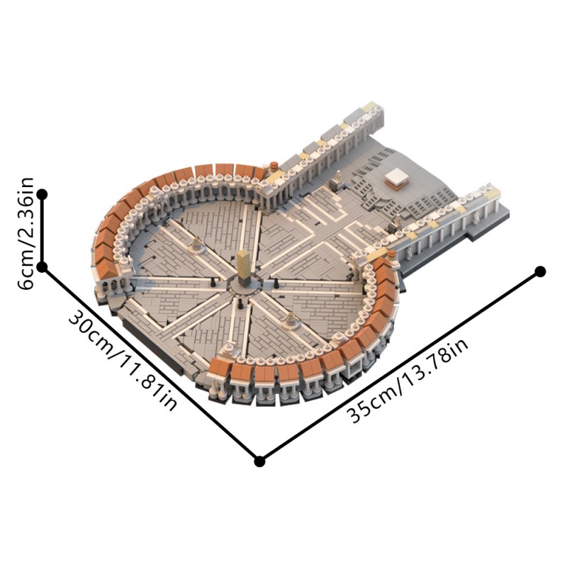GOBRICKS MOC 231165 Saint Peter's Square 1:800 - YWOBB