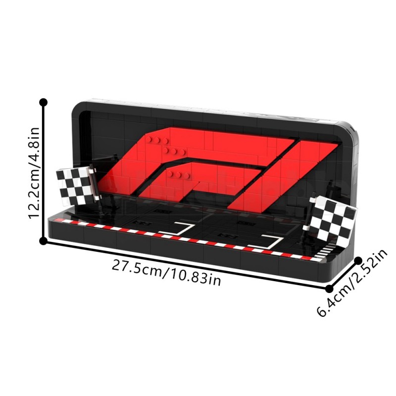 GOBRICKS MOC 227666 Brick-Built F1 Logo Perfect for the F1 Collectible Race Cars - YWOBB