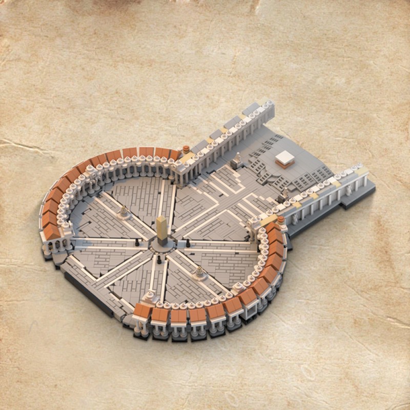GOBRICKS MOC 231165 Saint Peter's Square 1:800 - YWOBB
