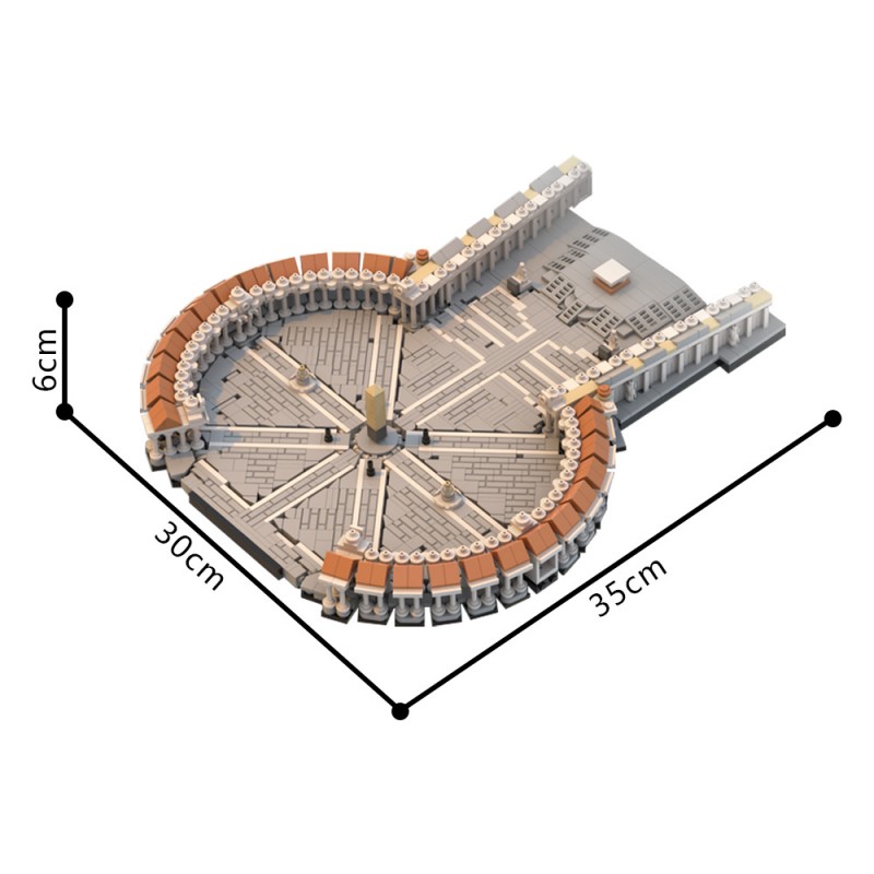 GOBRICKS MOC 231165 Saint Peter's Square 1:800 - YWOBB