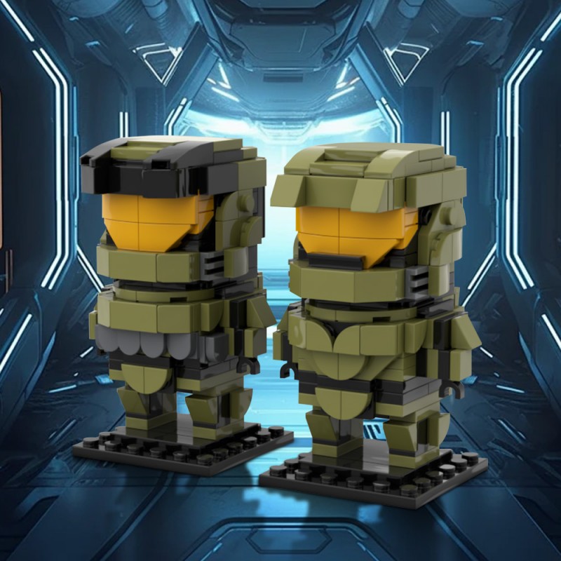 GOBRICKS MOC 227741 Spartan John 117 'The Master Chief' Halo Brickheadz - YWOBB