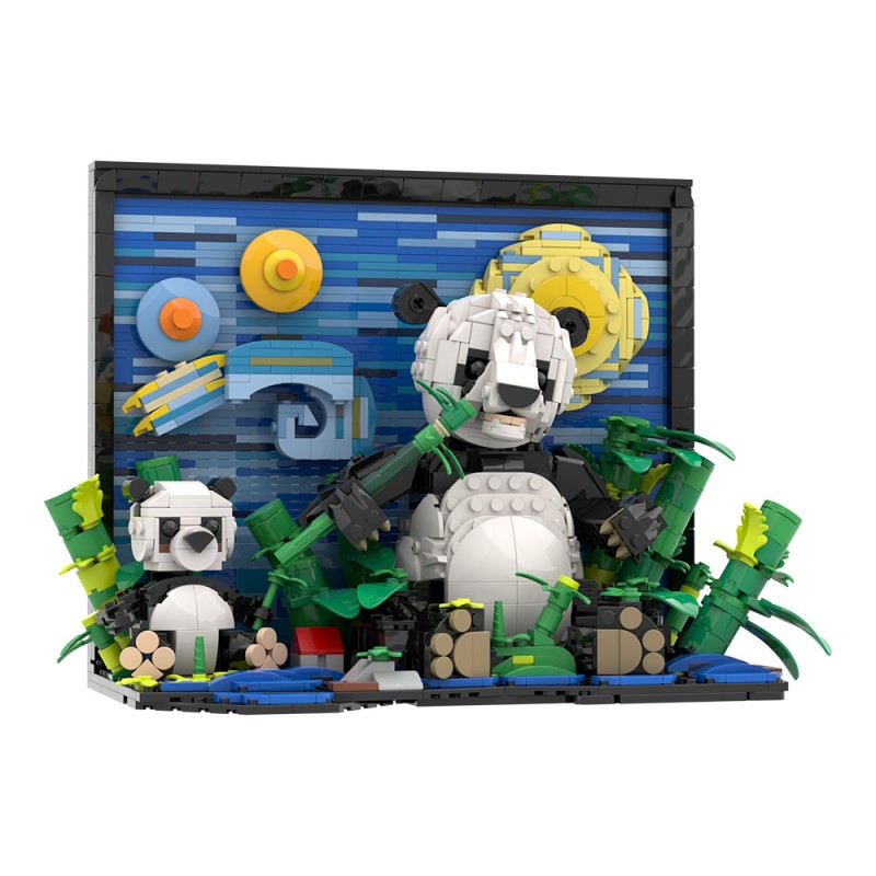 GOBRICKS MOC S0055 Van Gogh Giant Panda - YWOBB
