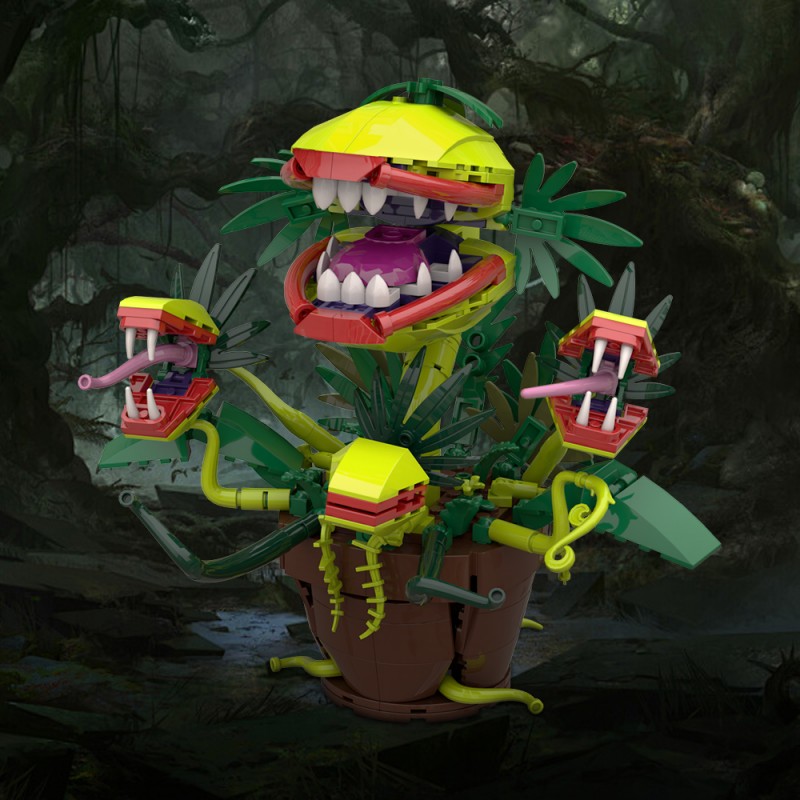 GOBRICKS MOC S0047 Multi-headed Carnivorous Plant - YWOBB