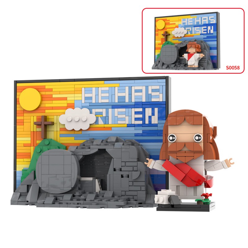 GOBRICKS MOC S0059 Jesus' Resurrection Brickheadz - YWOBB
