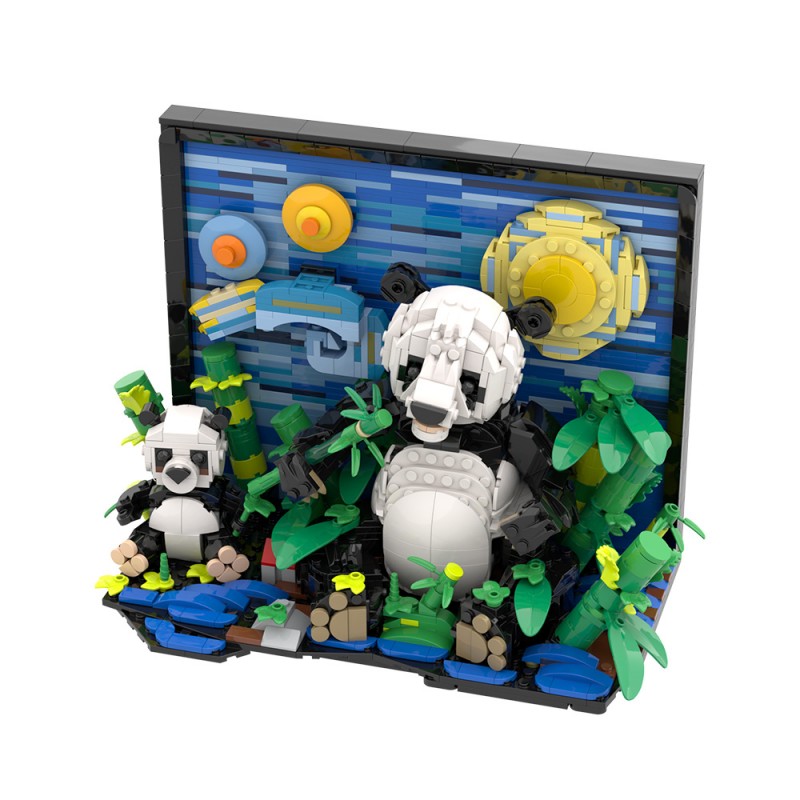 GOBRICKS MOC S0055 Van Gogh Giant Panda - YWOBB