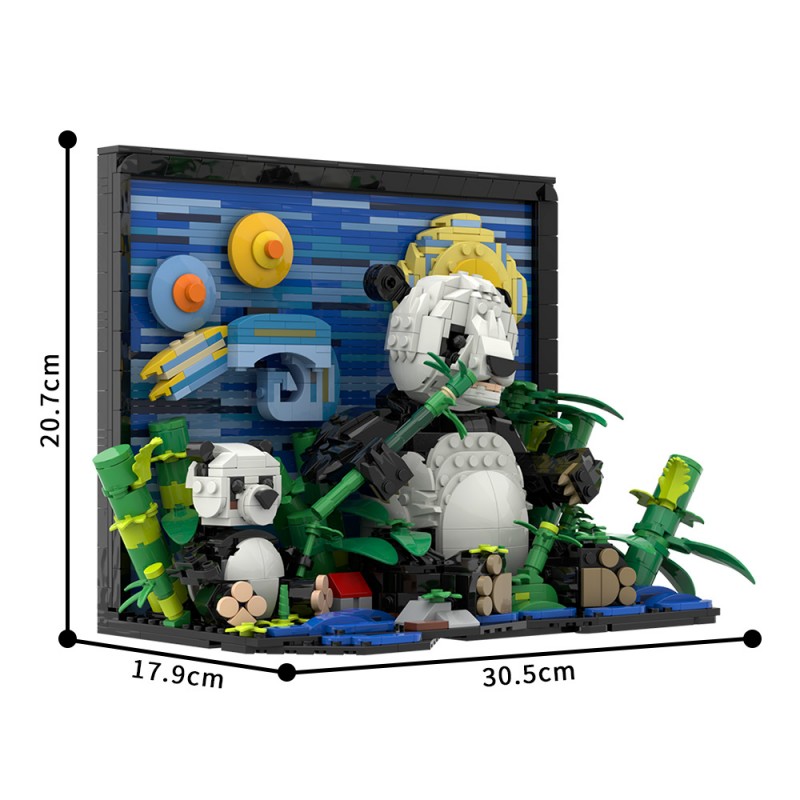 GOBRICKS MOC S0055 Van Gogh Giant Panda - YWOBB
