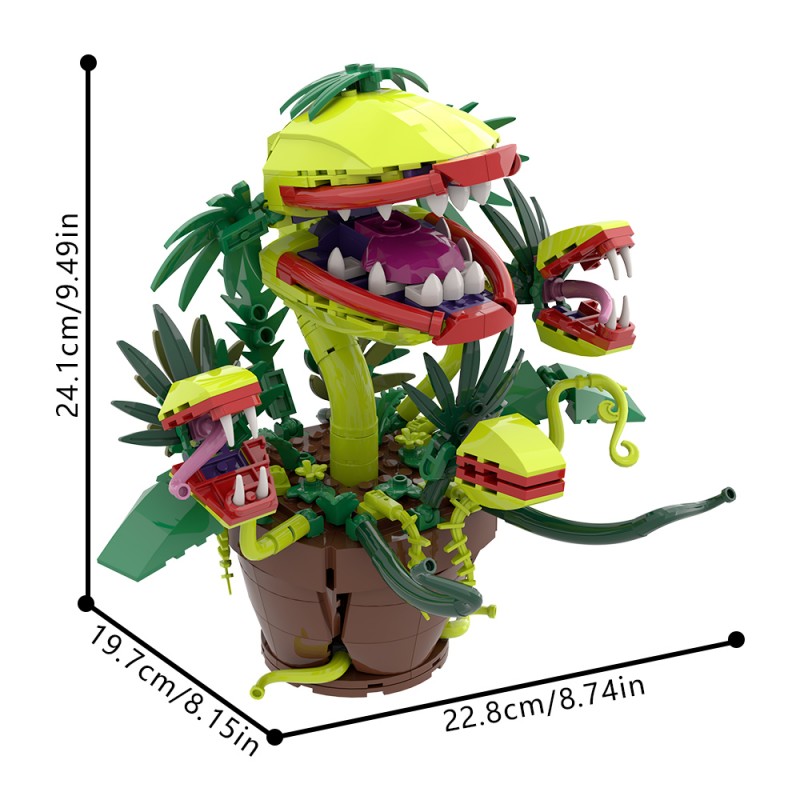 GOBRICKS MOC S0047 Multi-headed Carnivorous Plant - YWOBB