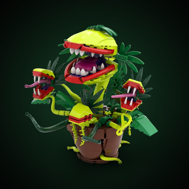 GOBRICKS MOC S0047 Multi-headed Carnivorous Plant - YWOBB