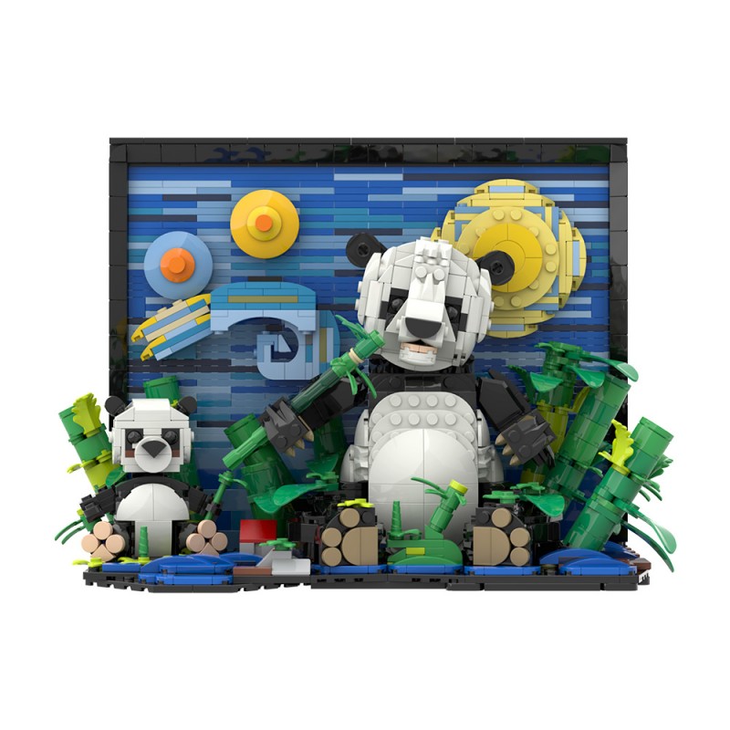 GOBRICKS MOC S0055 Van Gogh Giant Panda - YWOBB